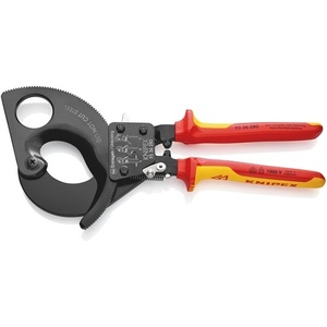 Coupe-câbles KNIPEX VDE, longueur totale 280 mm, max. 52 mm (380 mm), poignées multi-composants pour systèmes électriques de camping-cars - Product Image 1