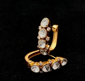 Boucles d'oreilles classiques de qualité supérieure plaquées or, aspect traditionnel, Kundan, pour les mariages, les fêtes, les collections pour femmes et filles - Product Image 3