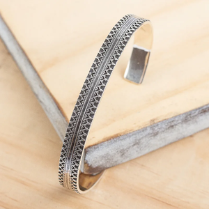 Bracelet manchette en argent fin signé fait main, argent sterling 925, bijoux bohèmes pour femmes, idée cadeau tendance, vente en gros - Product Image 5