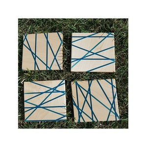 ea Cup <b>Coaster</b> Wooden Resin <b>Coaster</b> Set for Drink Square Pine and Resin <b>Heat</b> Insulation Elegant Mats & Pads Kitchen living Room - Product Image 4