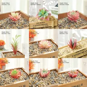 Flocking Pink Artificial Succulent Small Flower Head Flower Arrangement Accessories Diy Supplies Fake Flower Decoration DS04