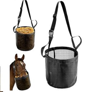 Sac d'alimentation pour chevaux pour céréales-Mangeoire à grains en maille durable avec sangle réglable, coussin de cou et de nez confortable Sac d'alimentation pour museau de cheval - Product Image 1