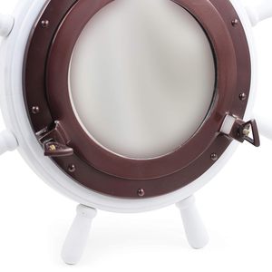 Espejo de rueda de barco náutico rústico antiguo, espejo de ojo de buey Blanco clásico, decoración de pared, decoración de hogar de alta calidad, casa marítima del océano - Product Image 4
