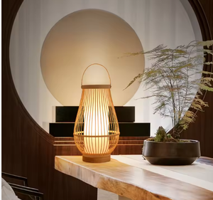 Lampe de table d'art en bambou moderne rétro ancien salon de thé lampe de charge décorative nouvelle lampe à thé de Style électrique Portable - Product Image 6