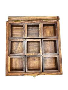 Boîte à épices en bois faite à la main, boîtes à épices indiennes, meubles de cuisine en bois, boîte à masala, outils et organisateurs de cuisine en bois, décoration de cuisine - Product Image 3