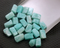 Magnifique Pierre Précieuse Naturelle Amazonite 20-22MM, Lot de 5 Pièces, Qualité Supérieure, Taillées à la Main, Effet Optique Étoilé, Sans Trou