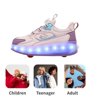 Chaussures à roulettes LED pour enfants Roues détachables Chaussures à roulettes lumineuses Chaussures à roulettes à propulsion Chaussures à roulettes à propulsion avec 4 roues LED