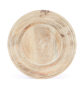 Placa de cargador de madera maciza de Acacia para uso en restaurante Placa de cargador de madera de comida lavable para uso de vajilla de postre - Product Image 1