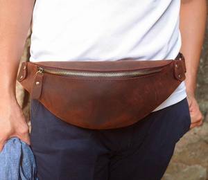 Riñonera impermeable de cuero para ocio al aire libre con logotipo personalizado de nueva moda al por mayor, riñonera de cuero, bolsa de cintura de venta al por mayor - Product Image 3