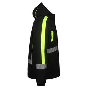 2025 nouveauté hommes veste de sécurité réfléchissante vêtements de travail d'hiver avec col à capuche et Logo avant conception de toile imperméable - Product Image 5