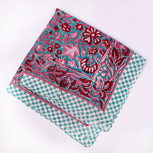 Foulard carré en coton imprimé floral 100 % coton, doux, écologique et respirant, pour sports de plein air, voyages, couvre-chef et écharpe de cou – Vente en gros - Product Image 6