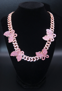 Collar de Cadena Cubana con Mariposas de Moissanita Estilo Hip Hop, Eslabones Iced, Joyería de Lujo para Hombre, Estilo Urbano - Product Image 5