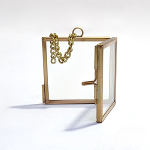 Cadre photo en verre clair fini or fait à la main Mini cadre photo moderne carré mural suspendu décoratif Rectangle Photo - Product Image 6