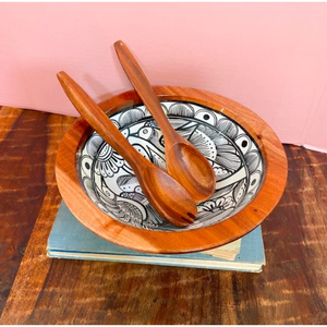 Tazón de madera de diseñador de trabajo de esmalte interior estándar más vendido vajilla de mesa decorativa cuencos de ensalada de comida - Product Image 6