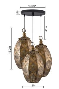 โมร็อกโกหรูหราชุบทองเหลืองโลหะโสมใบจี้แขวนโคมไฟล็อบบี้บ้านหรูหราโคมระย้า LED บาร์โรงแรมตกแต่งบ้าน - Product Image 4