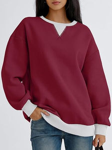 Sudadera de gran tamaño, Jersey informal de cuello redondo, Tops, camisas de manga larga, ropa de moda de otoño a la moda para mujer, diseño personalizado - Product Image 5