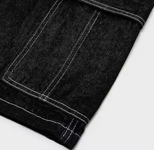 Nuevo artículo personalizado ajustable algodón Casual Color sólido más alta calidad Cargo estilo bolsillos estiramiento pantalones cortos de mezclilla para hombres - Product Image 6
