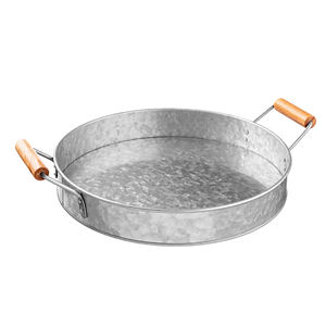 Ferme en métal galvanisé, grand plateau de service rond d'extérieur, pour décor Vintage de ferme pour maisons ou cuisines modernes, 30 cm - Product Image 5