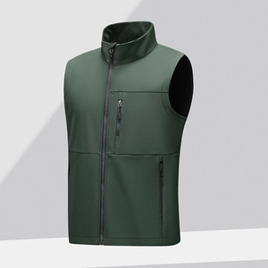 OEM personalizado suave Shell Gilet cálido forro polar impermeable sin mangas chaquetas chaleco para los hombres con soporte de cuello chaqueta para hombre - Product Image 1