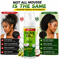 Set Mousse Minyak Zaitun Label Pribadi, Busa Penentu Keriting Minyak Kelapa, Tanpa Serpihan, Mengontrol Keriting & Rambut Kusut, Tahan Ringan untuk Keriting & Twist