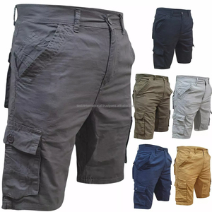 Pantalones cortos chinos de sarga de algodón 100% informales para hombre con bolsillos laterales Pantalones cortos de gimnasio personalizados con diseños estampados y teñidos lisos - Product Image 2