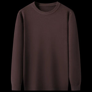 Automne et hiver pull à col rond hommes pull tricoté couleur unie pull simple pull pour hommes - Product Image 1