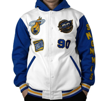 Vestes Personnalisées Streetwear avec Logo Coloré à Manches Longues Cousu Écusson Grande Taille pour Hommes Vestes d'Équipe Universitaire