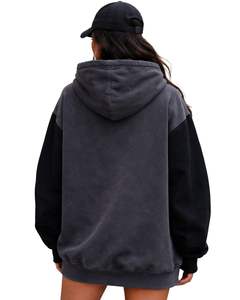 Sudadera con Capucha Extra Grande con Estampado de Calavera Gótica en Color Carbón Oscuro para Mujer, Ropa Urbana, Sudadera Informal de Forro Polar para Invierno - Product Image 3