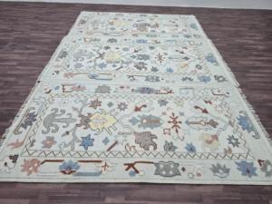 Tapis et ensembles noués à la main de style Oushak exquis haut 10x14 Grand fait à la main pour le salon-Décoration intérieure contemporaine antique - Product Image 2