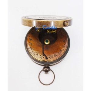Cadran solaire fonctionnel en laiton boussole Style Vintage décor maritime cadeau nautique Camping randonnée boussole de poche en laiton Portable - Product Image 5