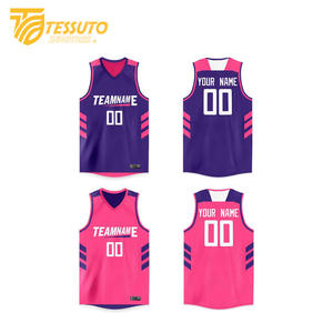 เสื้อบาสเก็ตบอลผ้าโพลีเอสเตอร์เย็บตะเข็บตาข่ายเสื้อกล้ามใส่เล่นบาสเก็ตบอลมีตัวเลขแบบระเหิดออกแบบได้ตามต้องการ - Product Image 3