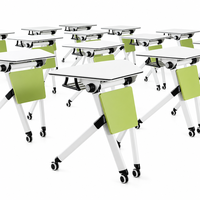 Table de formation mobile pliable et empilable pour salle de classe, avec roulettes, directement de l'usine, pour l'éducation
