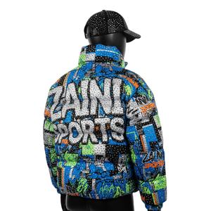 Veste bouffante pour femmes 380 GSM Polyester Tissu multicolore Street Style Print Logo personnalisé Sérigraphie Vestes bouffantes pour femmes - Product Image 5