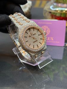 Reloj de moissanita de movimiento mecánico hecho a mano de lujo más vendido, conjunto completo de diamantes de Color VVS, moda de estilo Hip Hop a la venta - Product Image 4