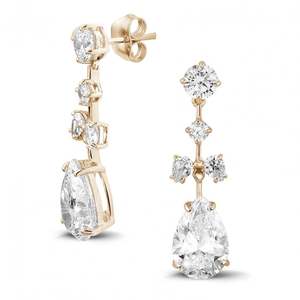 Boucles d'oreilles en forme de poire en diamant de culture, or blanc 18 carats, EF VS 6 CT 8 grammes, fournisseur en gros OEM, directement de l'usine, Vala Brothers - Product Image 3