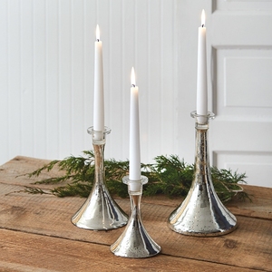 ชุดของสะสมที่บ้านเชิงเทียนแก้วปรอทเงิน3ชิ้น - Product Image 1