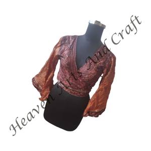 Bikini reciclado, Top corto para fiesta, Top corto de seda, la mayoría de las tendencias, camisa con corbata en V profunda para mujer, blusa informal con corbata de seda - Product Image 5