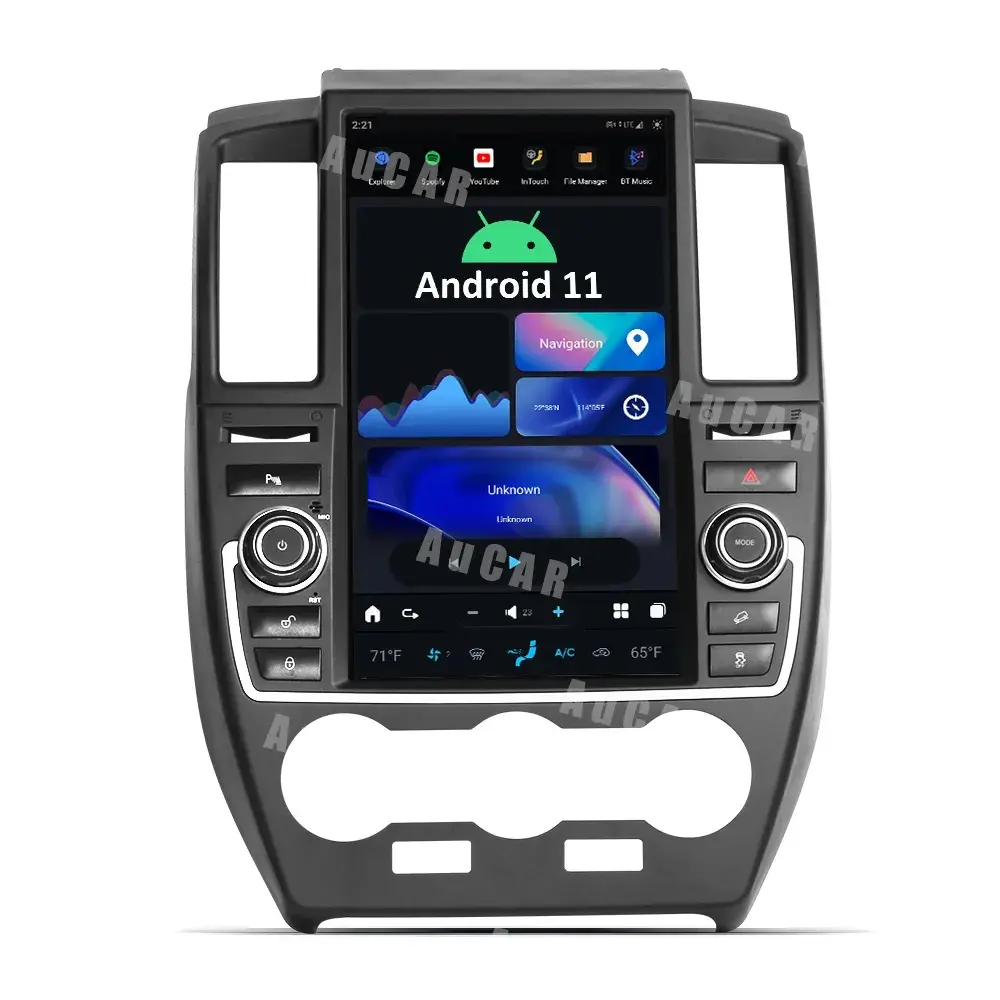 Aucar Tesla Style 12.1 "Android 11วิทยุติดรถยนต์นำทาง GPS เครื่องเล่นดีวีดีมัลติมีเดียสำหรับ Land Rover Freelander 2 LR2 L359 2007-2015