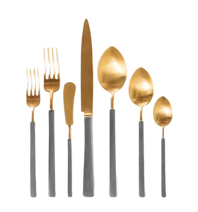 Couverts tendance durables avec poignée émaillée cuillère en acier inoxydable doré pour mariages maison hôtels couverts - Product Image 1