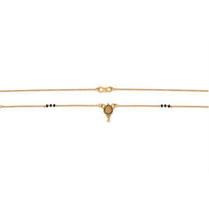 Collar Mangalsutra Moderno Rajeshwari con Cuentas Finas Doradas - Product Image 5