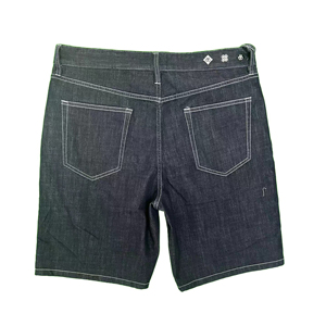 กางเกงยีนส์ลำลองสำหรับผู้ชายกางเกงขาบานผ้าเดนิมเข้ารูปทรงหลวมปักด้วยเทคนิคเอวกลางสีทึบสำหรับฤดูร้อน - Product Image 2