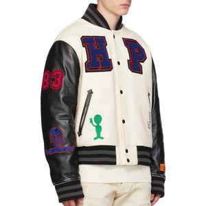 Veste universitaire pour homme, logo personnalisé, unie, double, décontractée, imperméable, respirante, écologique, style streetwear - Product Image 4