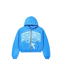 Sweat à capuche zippé pour femme, tissu en coton à séchage rapide, respirant, style confortable pour streetwear décontracté, sweats à capuche de base à fermeture éclair - Product Image 1