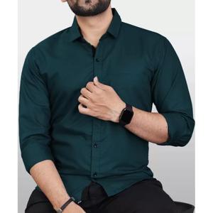 Chemises pour hommes en polyester blanc à la demande chemise à manches longues coupe ajustée pour le bureau du fournisseur indien - Product Image 1