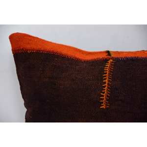 Kilim de lana multicolor, almohada decorativa de 18x18 pulgadas tejida con patrón de hojas esponjosas Vintage, cojín de acento de 16x16 - Product Image 2