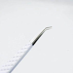 Pinzas de extensión de pestañas de 3 piezas con estilo, juego de regalo, pinzas de acero inoxidable recubiertas de polvo blanco con espejo para pestañas - Product Image 2