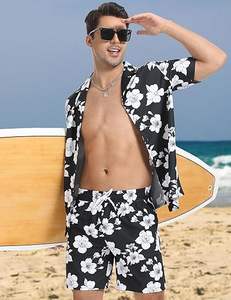 New Arrival Fashion Summer <b>Hawaiian</b> Tracksuit Holiday Men's Beachwear Clothing <b>Short</b> Suit Casual 2-piece T-shirt Clothes Set - Product Image 2