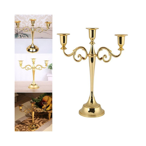Traditional Style Gold Plated Candle Holder Best Selling Wedding Decorative Tabletop Candle Holder Manufacturer From India - Product Image 3
