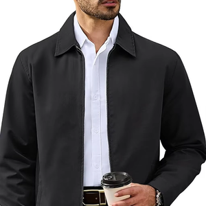 Nouvelle arrivée du Bangladesh : Veste de travail en coton pour homme, fermeture éclair intégrale, col rabattu, style business décontracté, coupe-vent, directement de l'usine, haut de gamme - Product Image 1