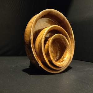 Lot de 3 bols imbriqués en bois écologiques, petits, moyens et grands, réutilisables pour la cuisine. - Product Image 3